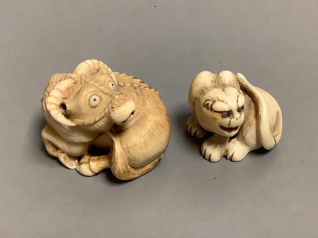 Two Japanese ivory netsuke